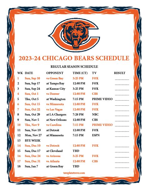 chicago bears schedule leak|2024 Chicago Bears Schedule Leaks — What You Need to Know